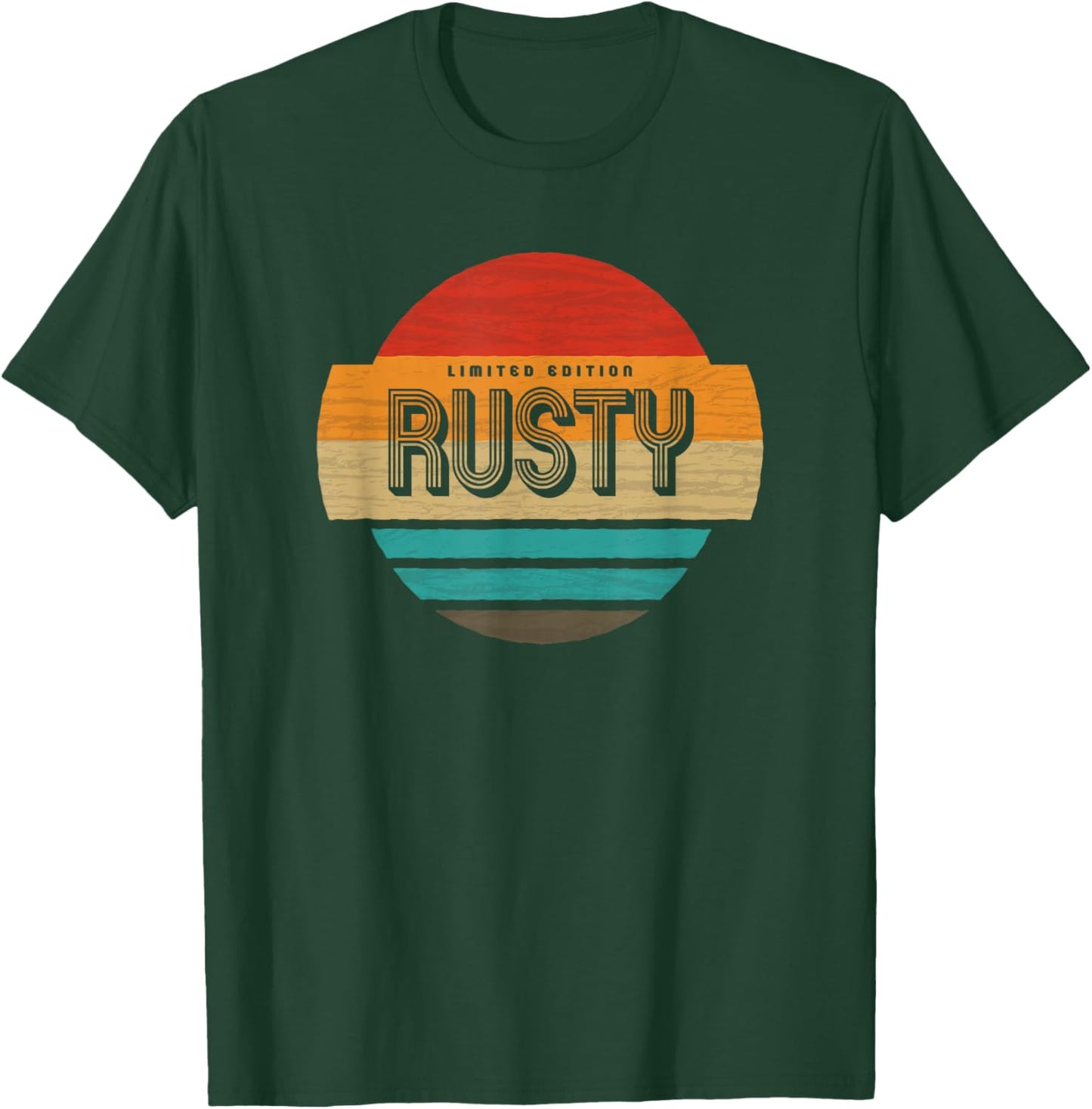 Rusty Name Retro Vintage Sunset Limited Edition T-Shirt - T-Shirt | Forest