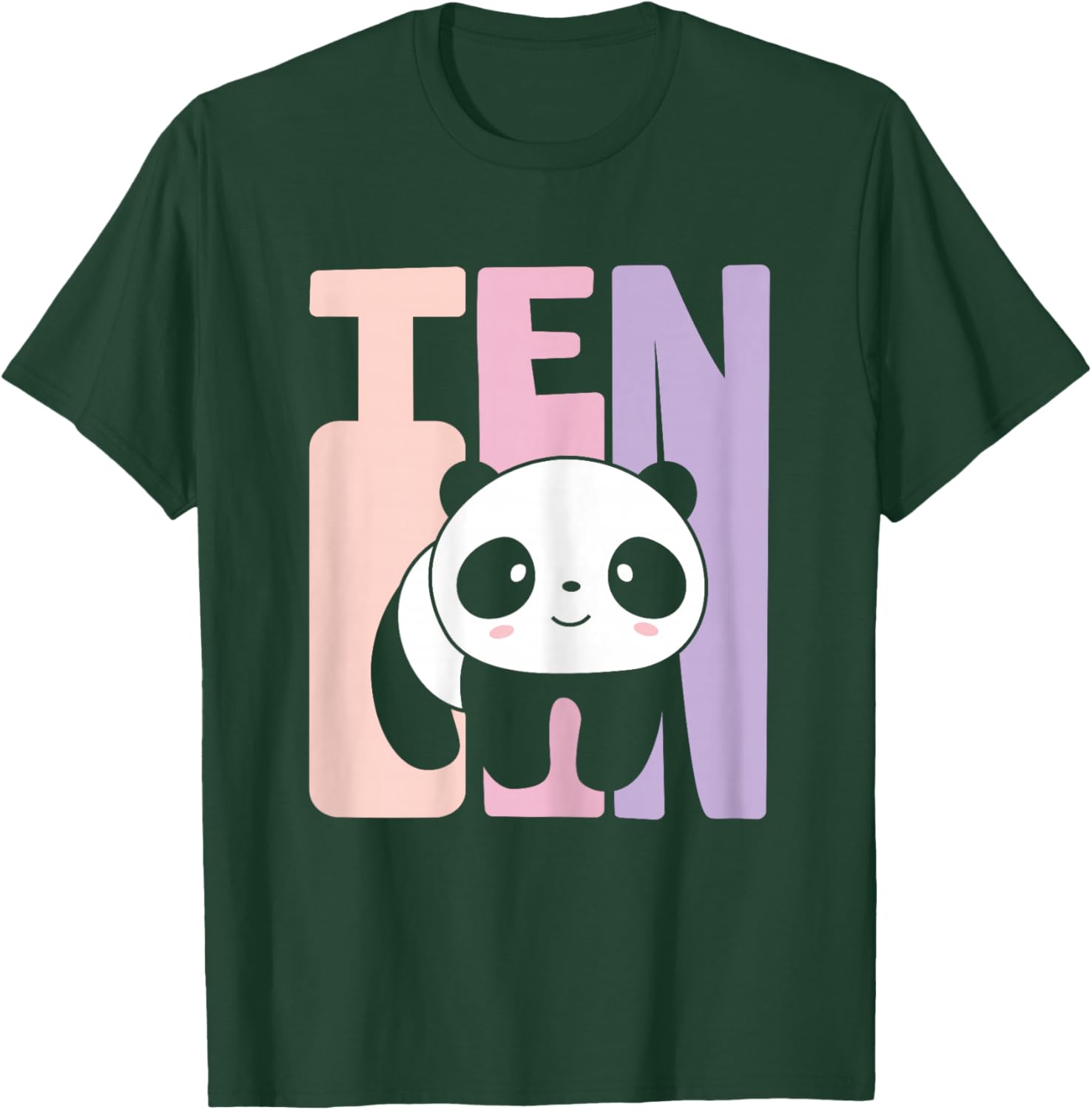 10th Birthday Girl Cute Panda Panda Bear 10 Years Old T-Shirt - T-Shirt | Forest