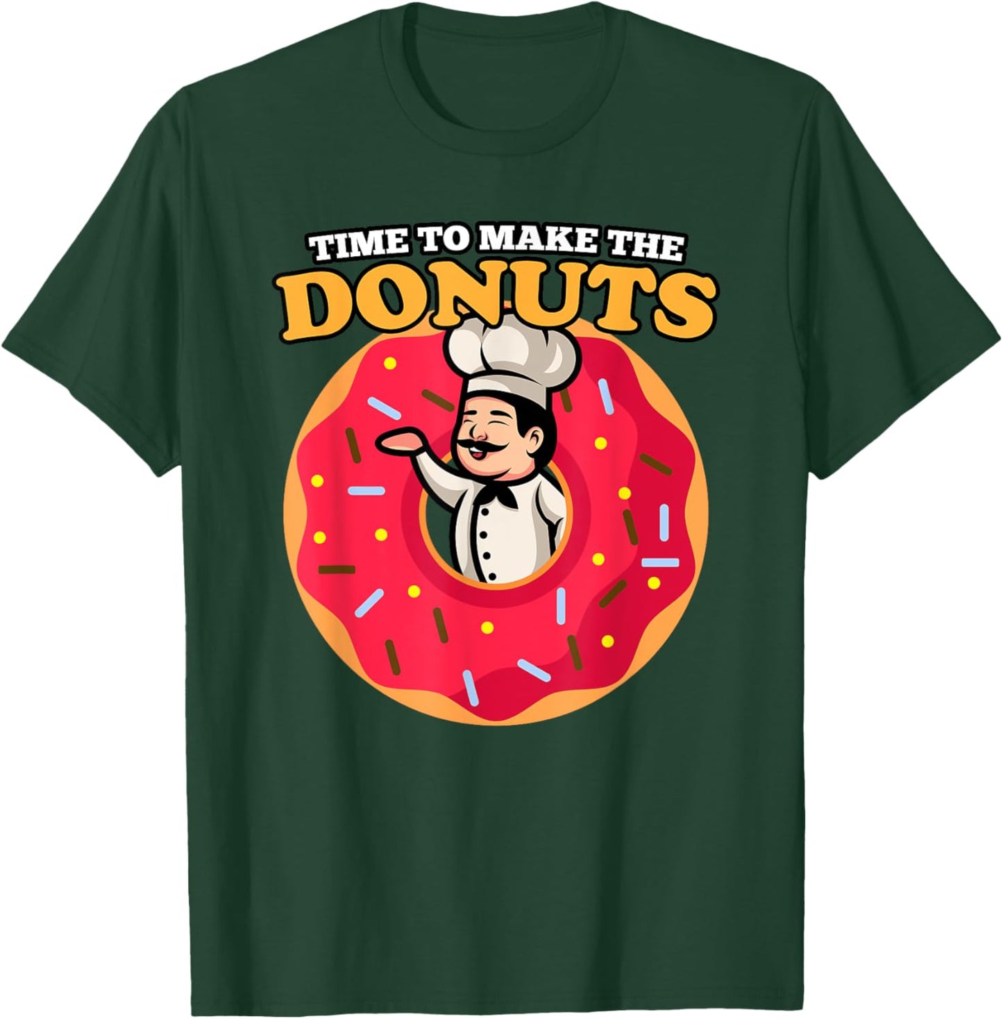 Time To Make Donuts Funny Vintage Retro 80s Dessert Lover T-Shirt - T-Shirt | Forest