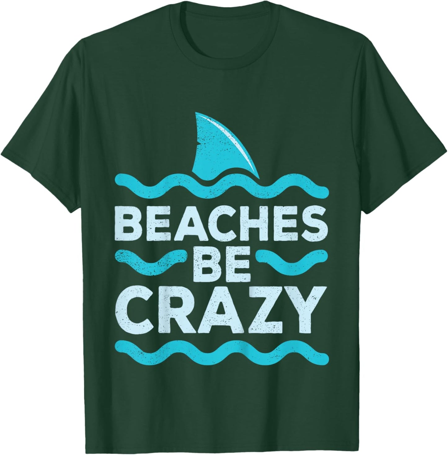 Kids Funny Beaches Be Crazy Shark Kids Beach Vacation Summer T-Shirt - T-Shirt | Forest