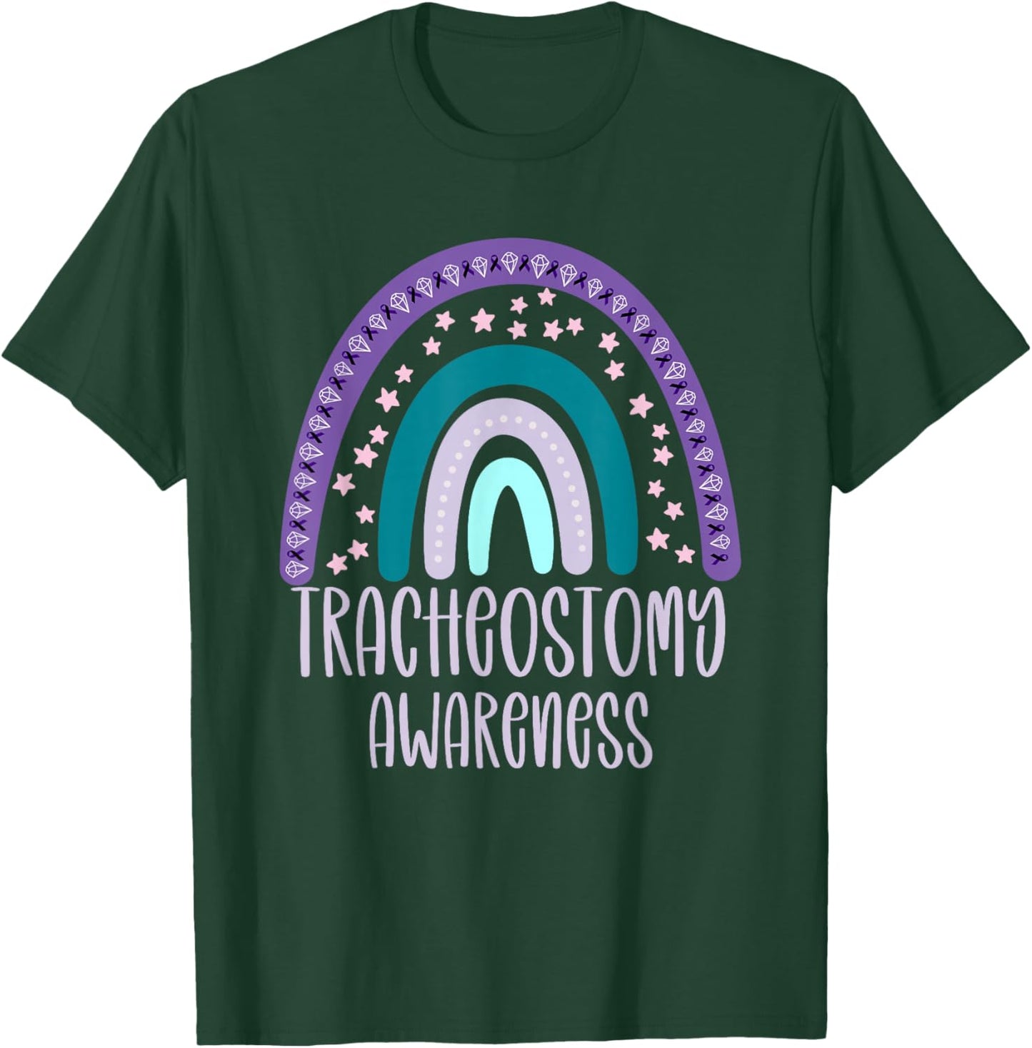 Tracheostomy Awareness Trach Awareness Rainbow T-Shirt - T-Shirt | Forest