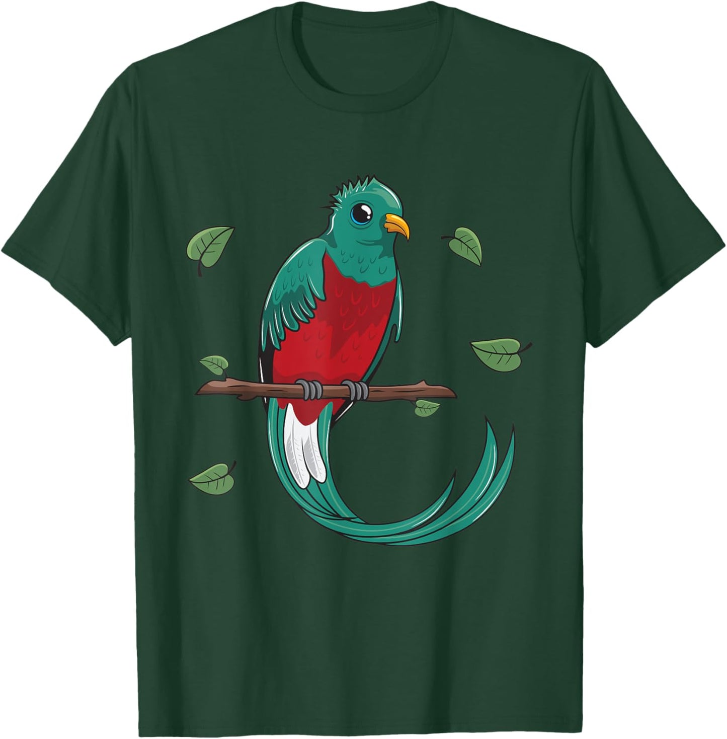 Cartoon Quetzal Bird I Kids I Parrot I Children Bird T-Shirt - T-Shirt | Forest