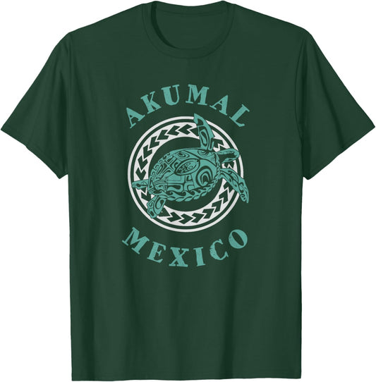 Akumal Mexico Tribal Tattoo Sea Turtle T-Shirt - T-Shirt | Forest