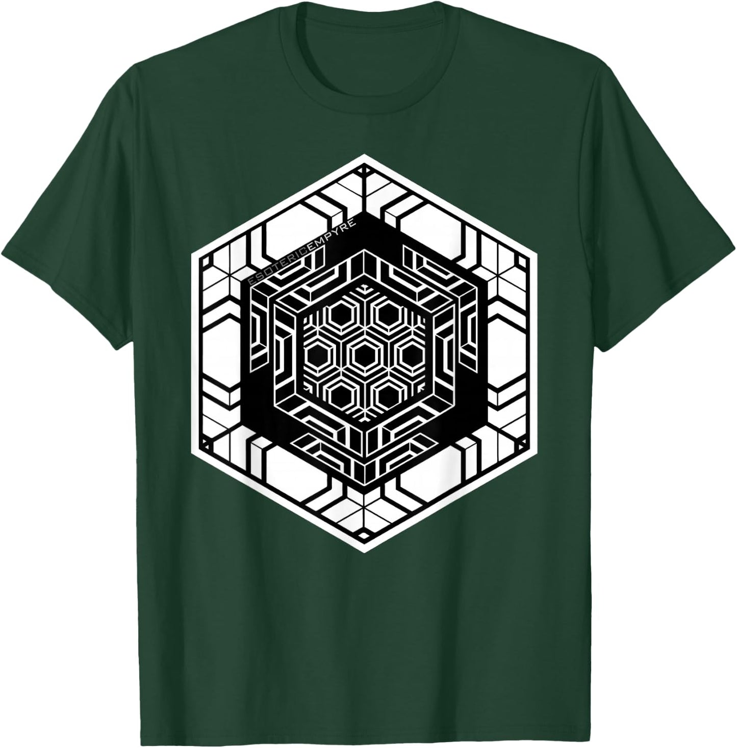 Sacred Geometry Hexagon Geometric Pattern T-Shirt - T-Shirt | Forest