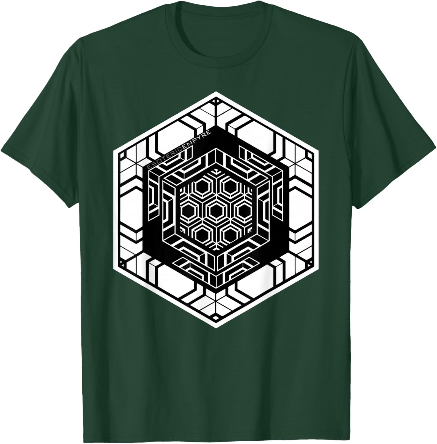 Sacred Geometry Hexagon Geometric Pattern T-Shirt - T-Shirt | Forest