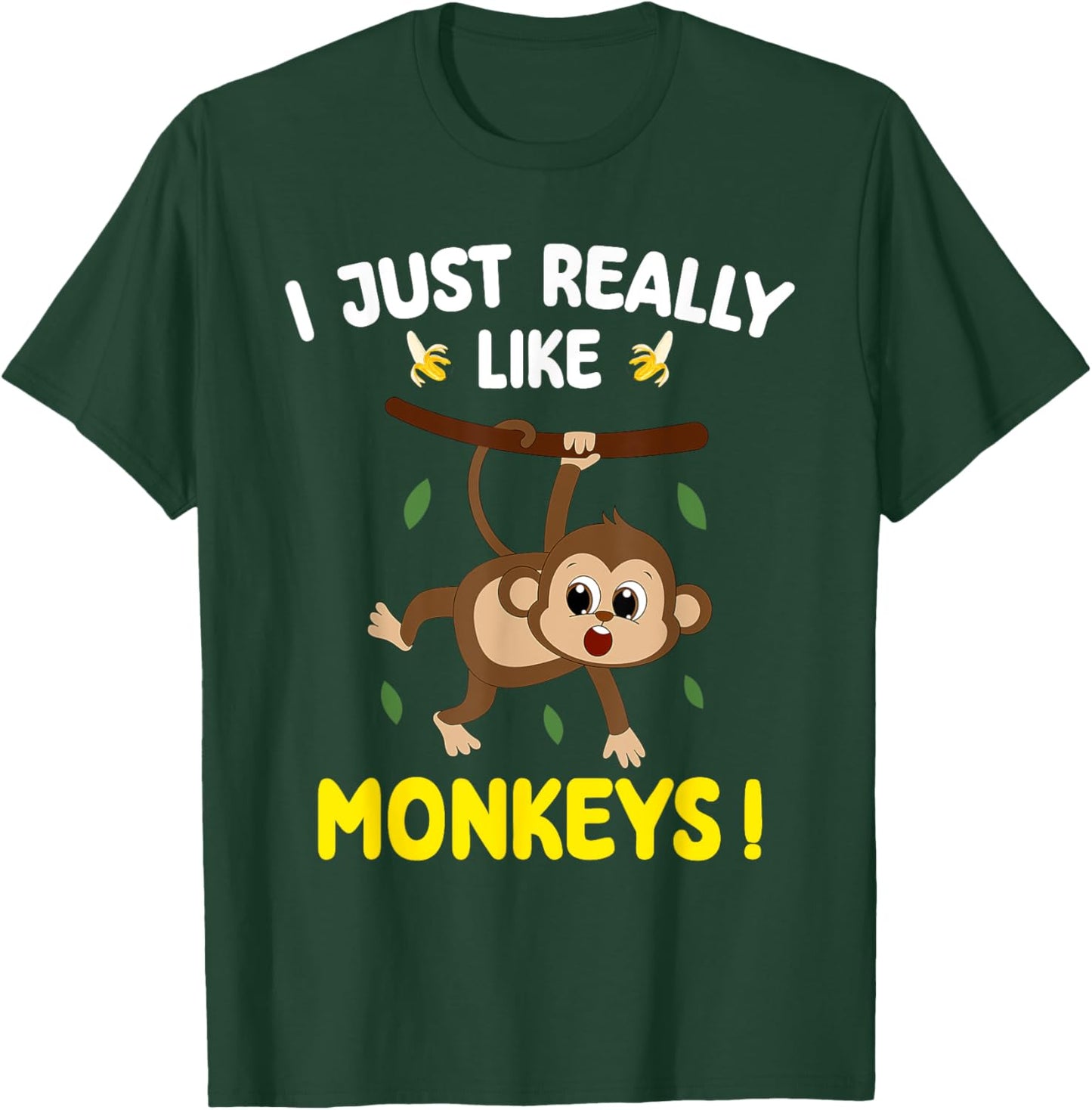 I Just Really Like Monkeys Cute Monkey toddler boy kids T-Shirt - T-Shirt | Forest