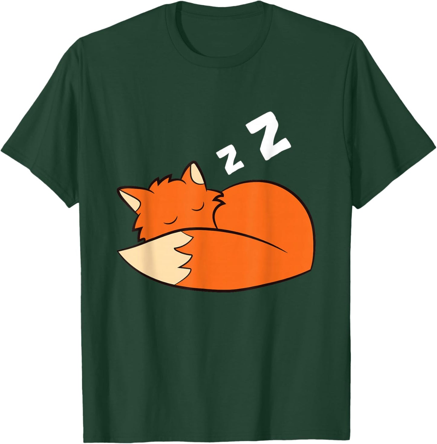 Tired Fox Pajama Love Foxes Cute Sleeping Fox T-Shirt - T-Shirt | Forest