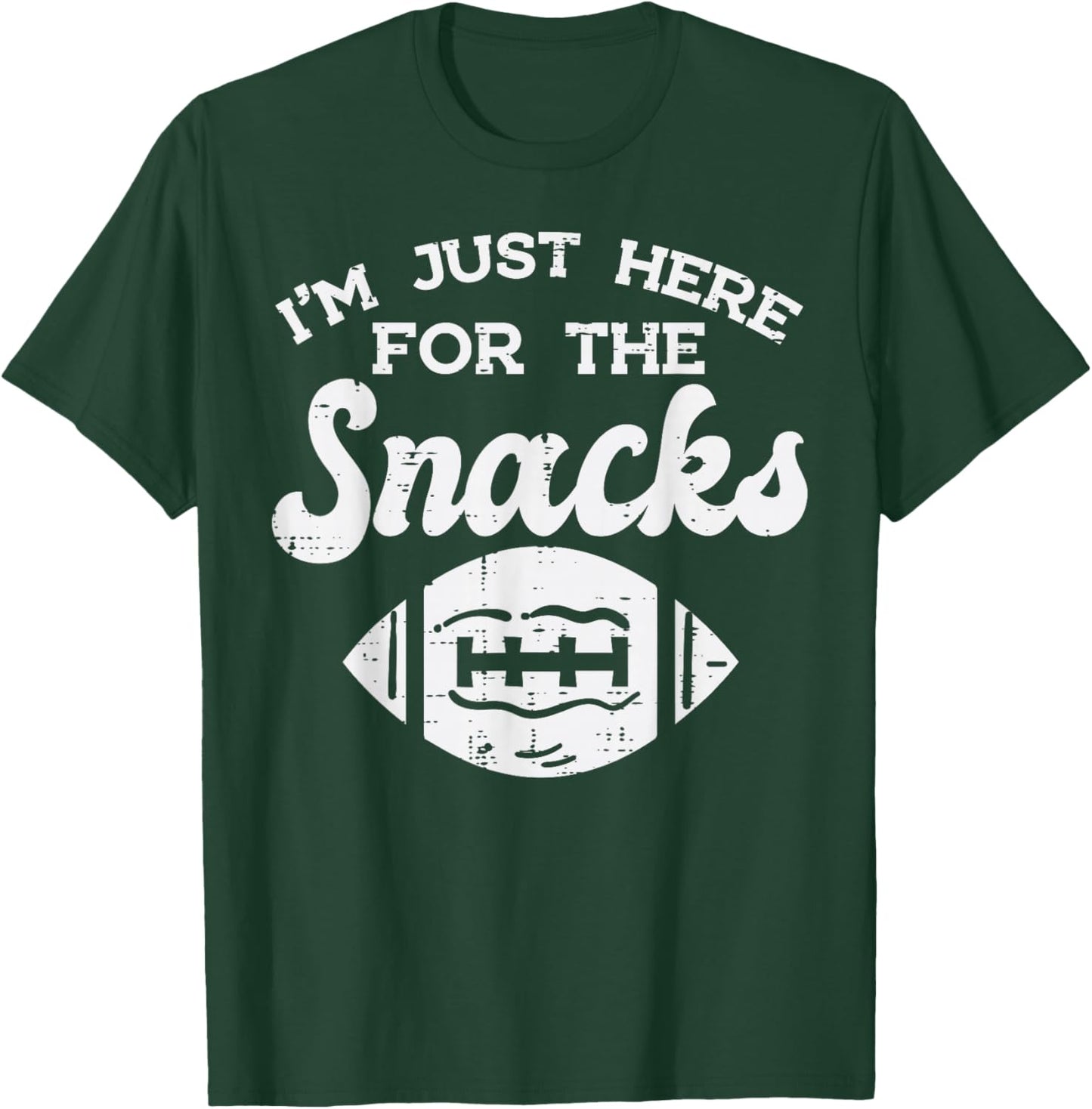 Just Here for Snacks American Football Funny Men Women Kids T-Shirt - T-Shirt | Forest