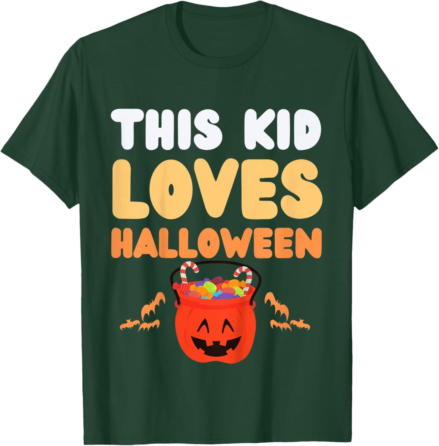 Kids This Kid Loves Halloween Fun Novelty Kids Funny Holidays T-Shirt - T-Shirt | Forest