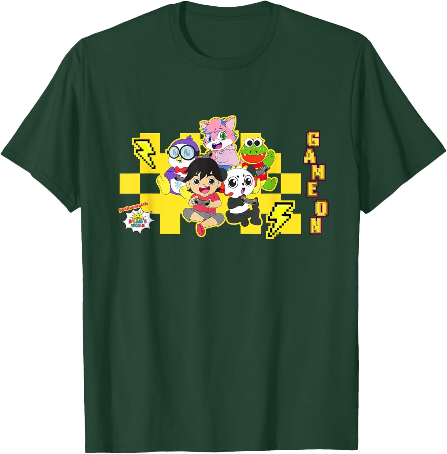 RYAN'S WORLD Game On - -Kids & Adults - Black - Small T-Shirt - T-Shirt | Forest