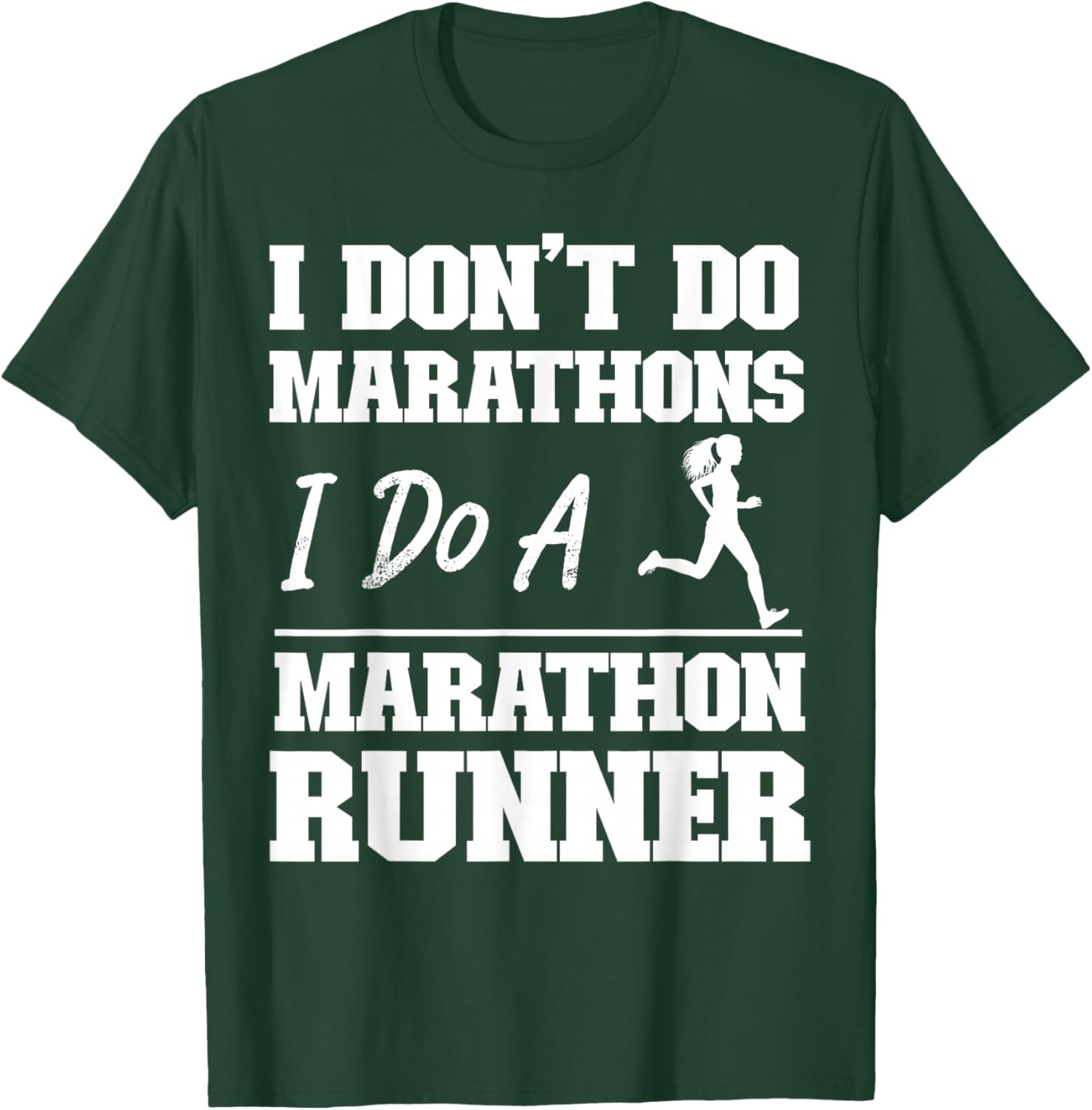 Funny Running Jogging Jogger HS0 -Adult Black Cotton Blend Short Sleeve Small Running Half Marathon T-Shirt - T-Shirt | Forest