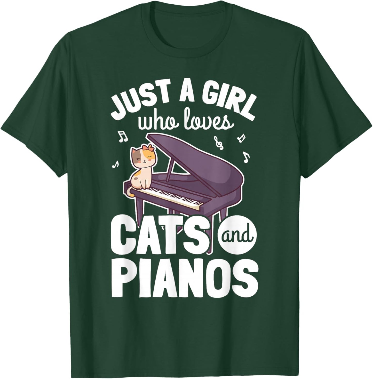 Piano Player Pianist Piano Musician I Cat T-Shirt - T-Shirt | Forest