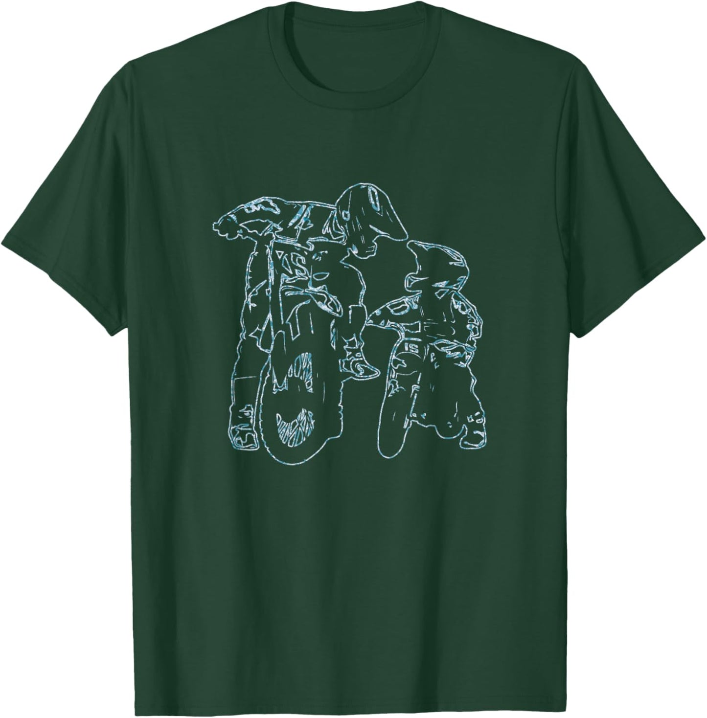Father Son Dirt Bike Riding MX Motocross Biker T-Shirt - T-Shirt | Forest
