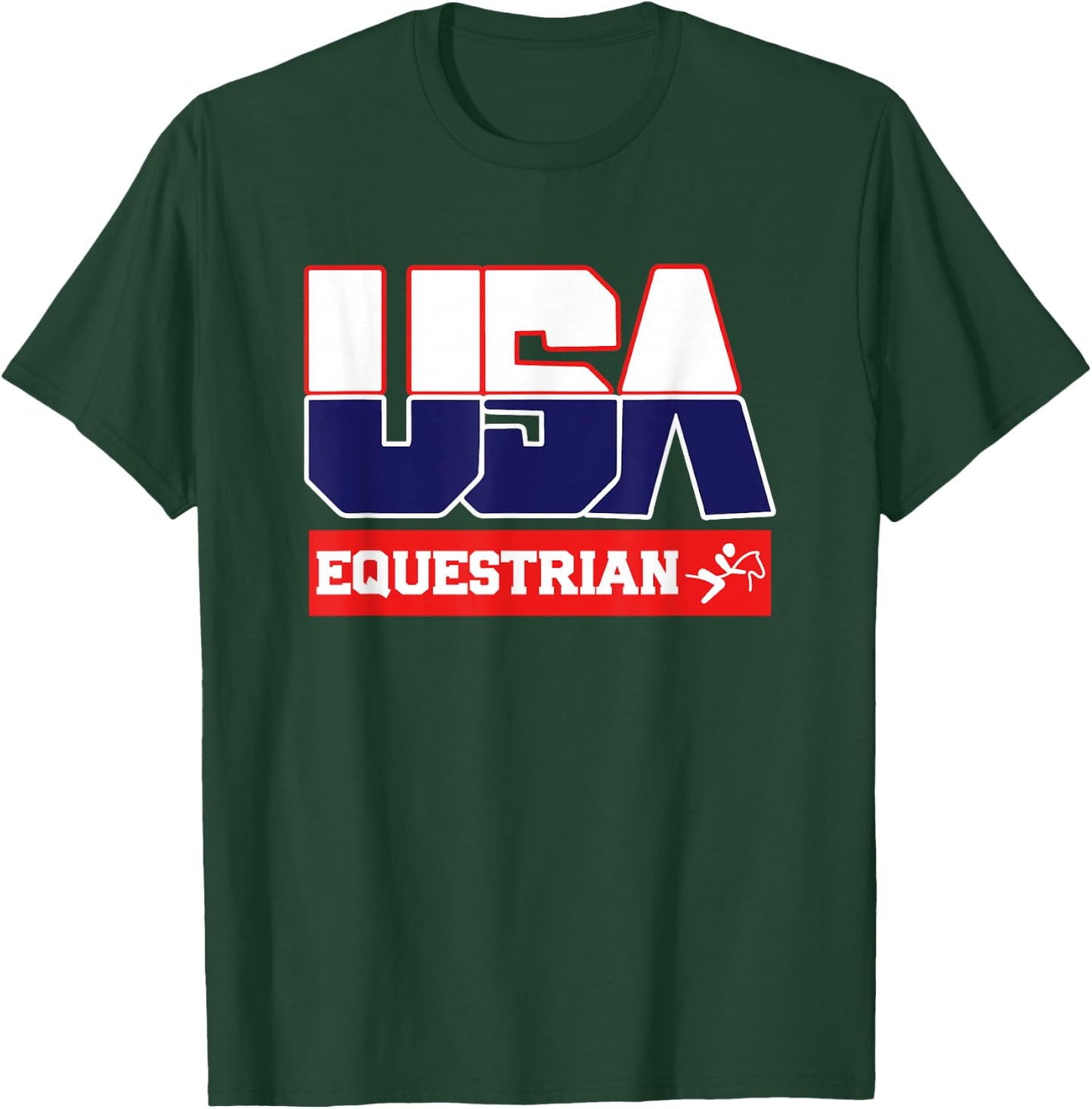 USA Team Equestrian - men & women American sports T-Shirt - T-Shirt | Forest