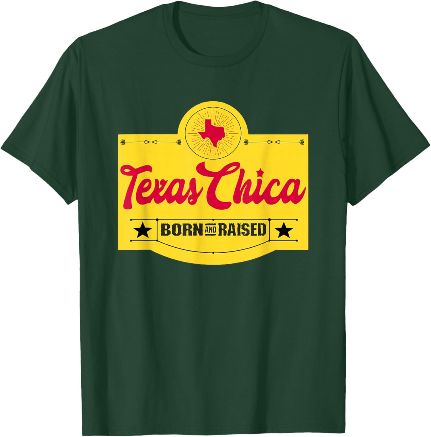 Texas Chica Texas Born & Lifting Kitchen - Women's Parody T-Shirt - T-Shirt | Forest