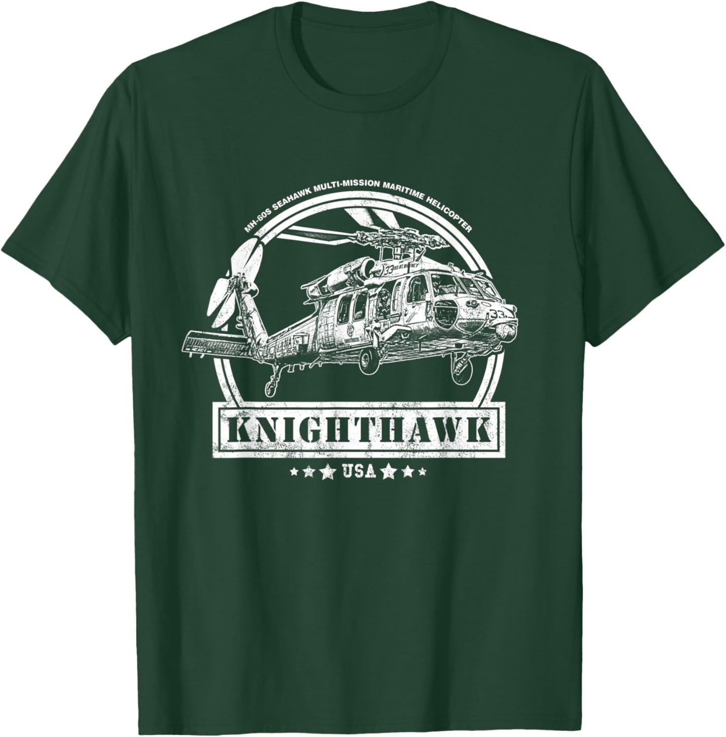 MH-60S Knighthawk Helicopter T-Shirt - T-Shirt | Forest