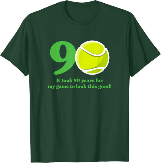 90 Year Old Tennis Player 90th Birthday T-Shirt - T-Shirt | Forest