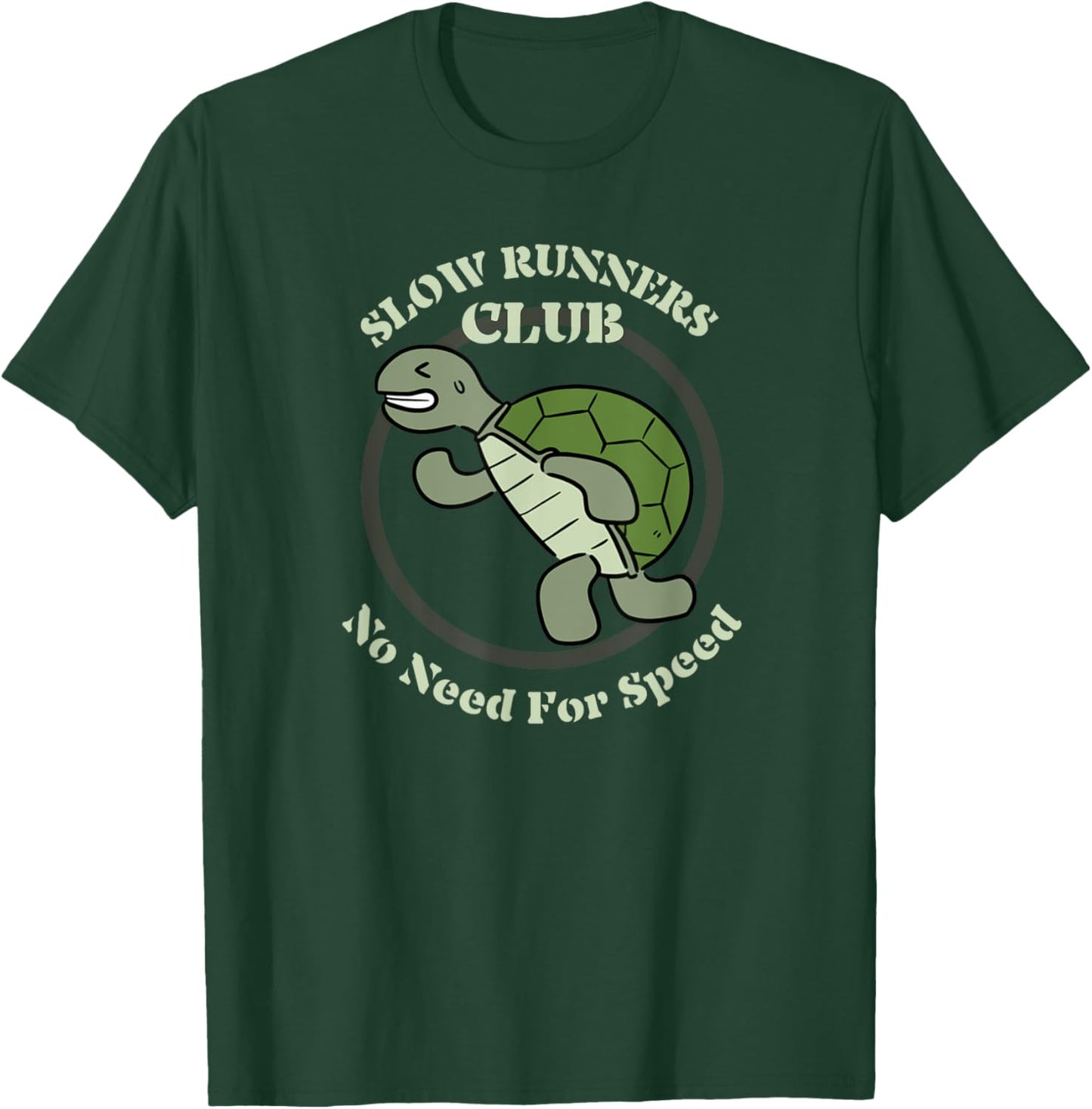 Turtle Jogger Slow Runners Club No Need For Speed Fun Run T-Shirt - T-Shirt | Forest