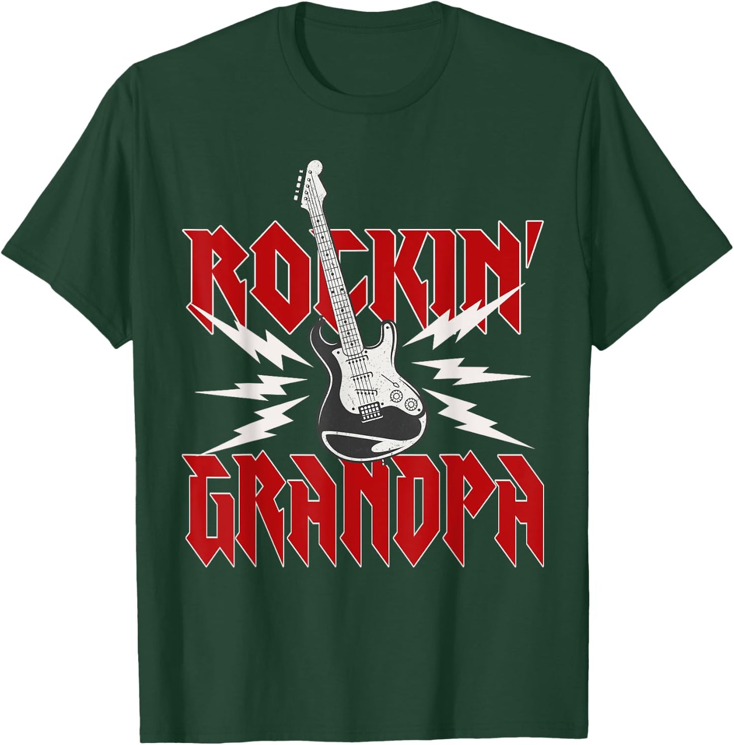Grandpa Rockin One Birthday Family Matching Rock Guitar T-Shirt - T-Shirt | Forest