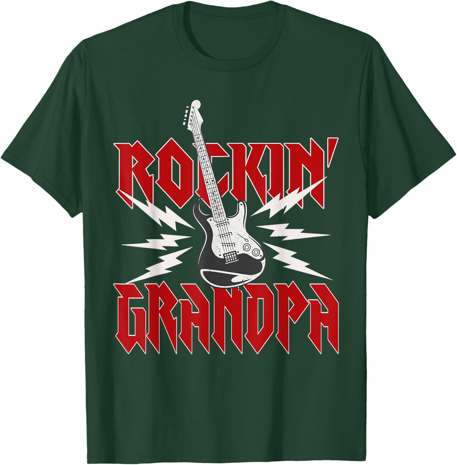 Grandpa Rockin One Birthday Family Matching Rock Guitar T-Shirt - T-Shirt | Forest