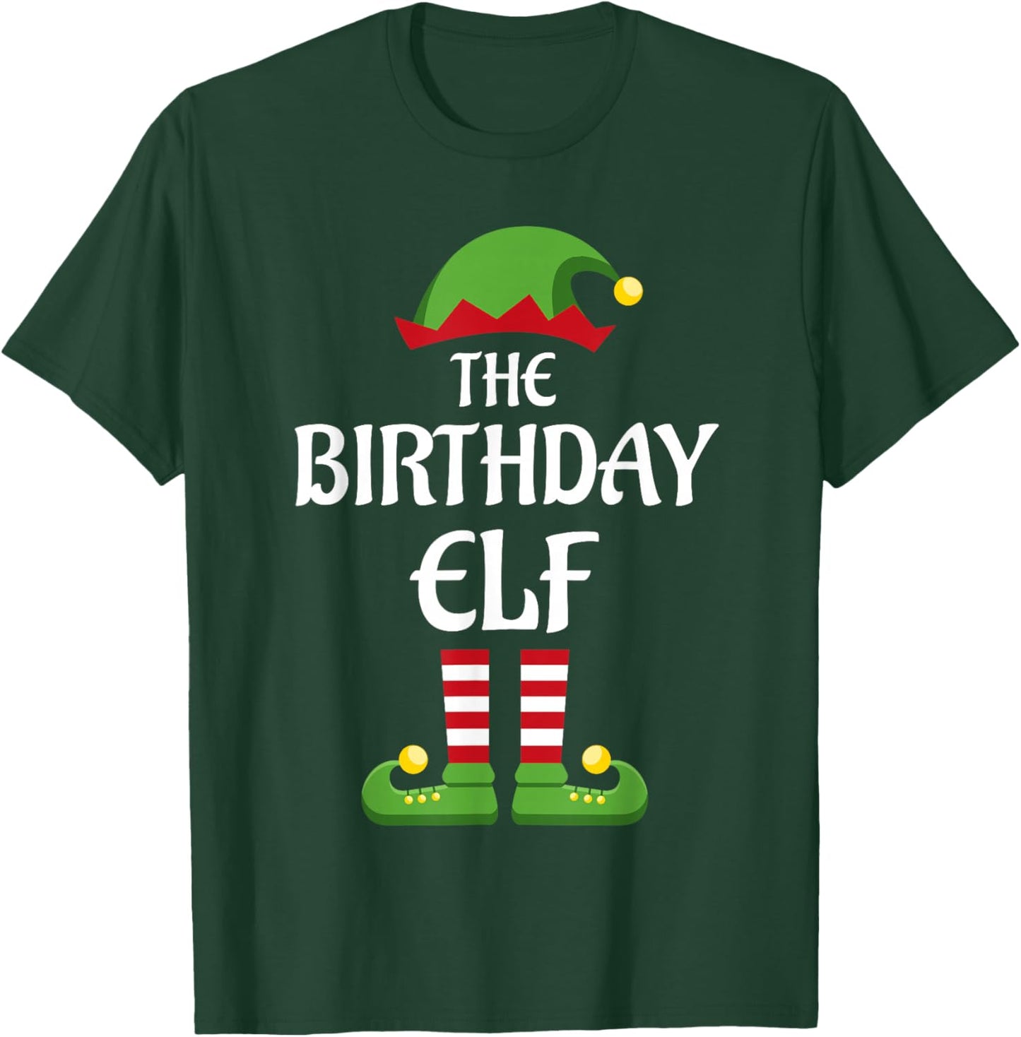 Birthday Elf Family Matching Group Christmas T-Shirt - T-Shirt | Forest