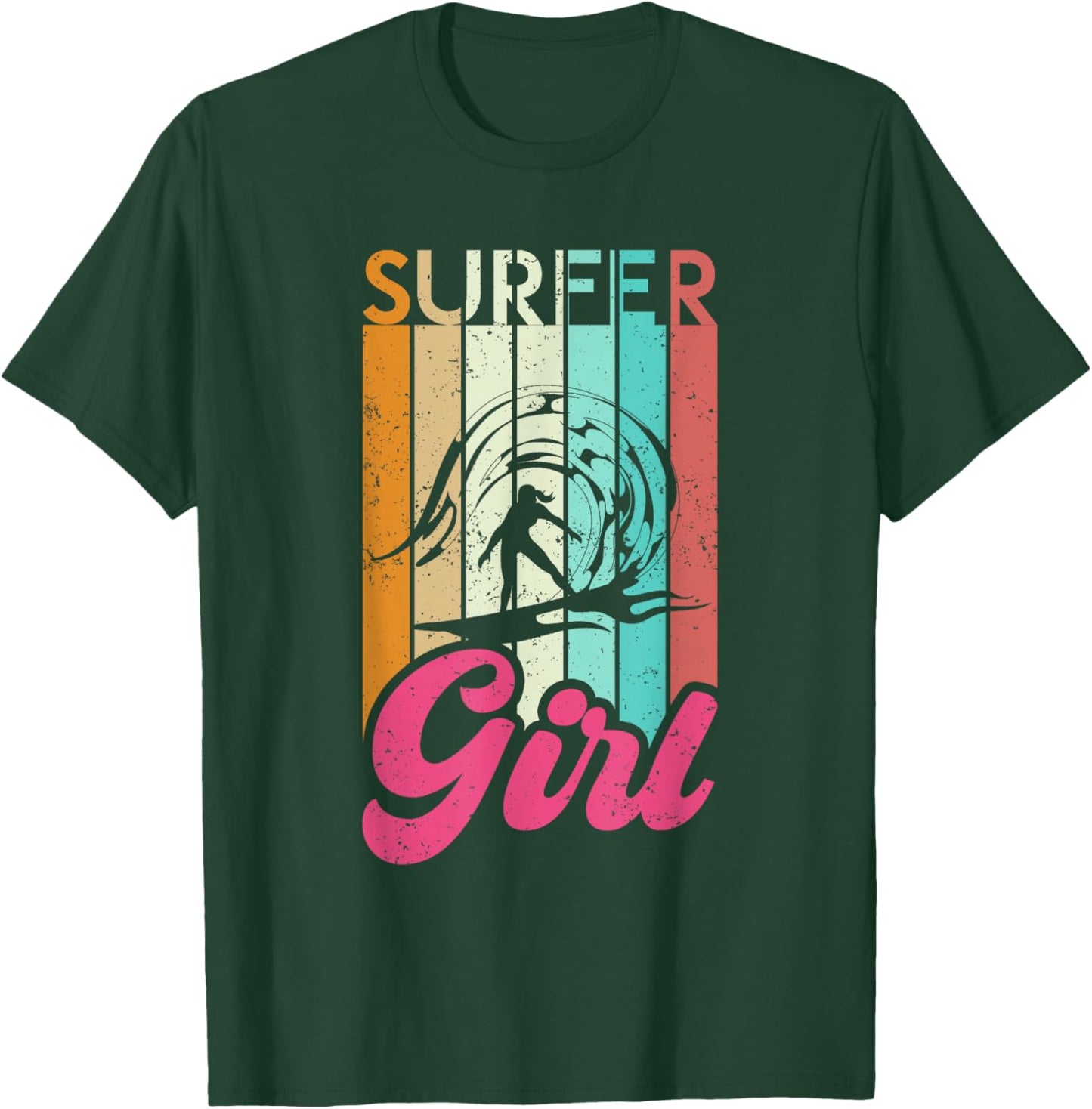 Surfer Girls Water Sports Surfing Retro Waves Surfing T-Shirt - T-Shirt | Forest