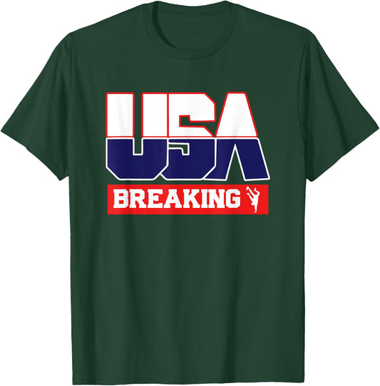 USA Team Break Dancing - men & women American sports T-Shirt - T-Shirt | Forest