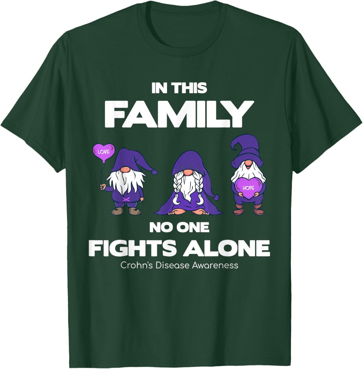 Crohn's Disease Awareness - Purple Warrior Fight Support T-Shirt - T-Shirt | Forest