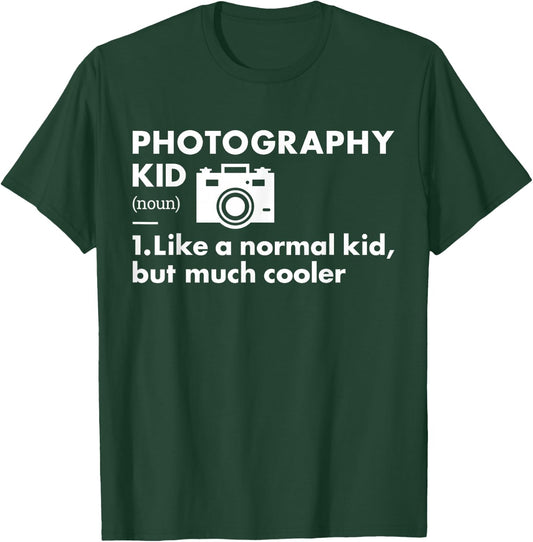 Photographer Kid Definition Photography T-Shirt - T-Shirt | Forest