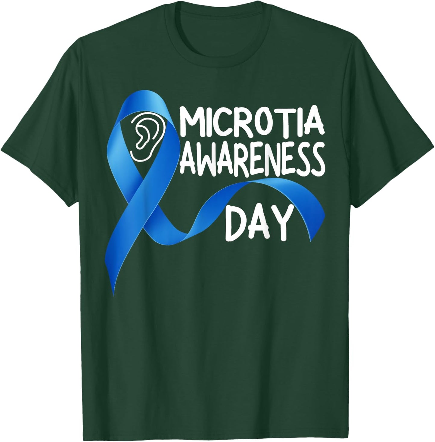 Microtia National Awareness Day Ribbon and Ear T-Shirt - T-Shirt | Forest