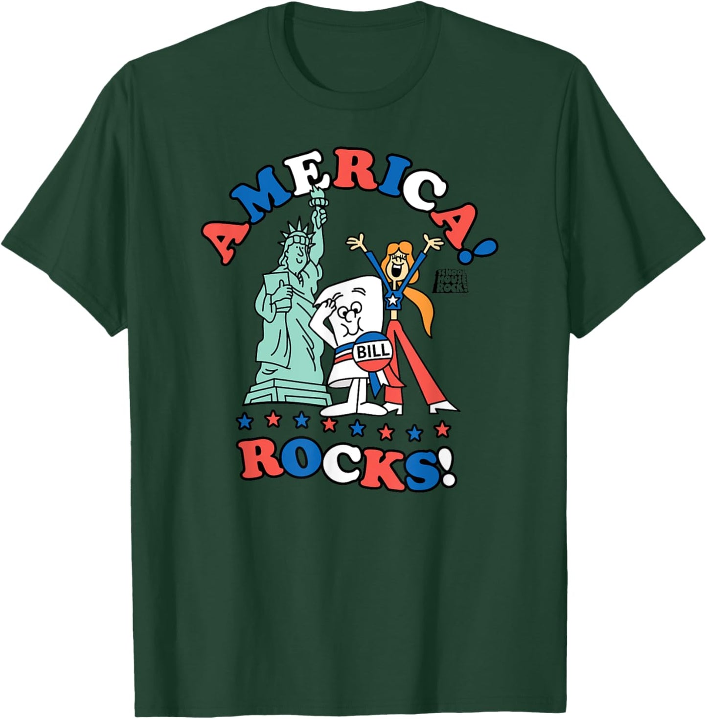 Schoolhouse Rock America Rocks Flag T-Shirt - T-Shirt | Forest