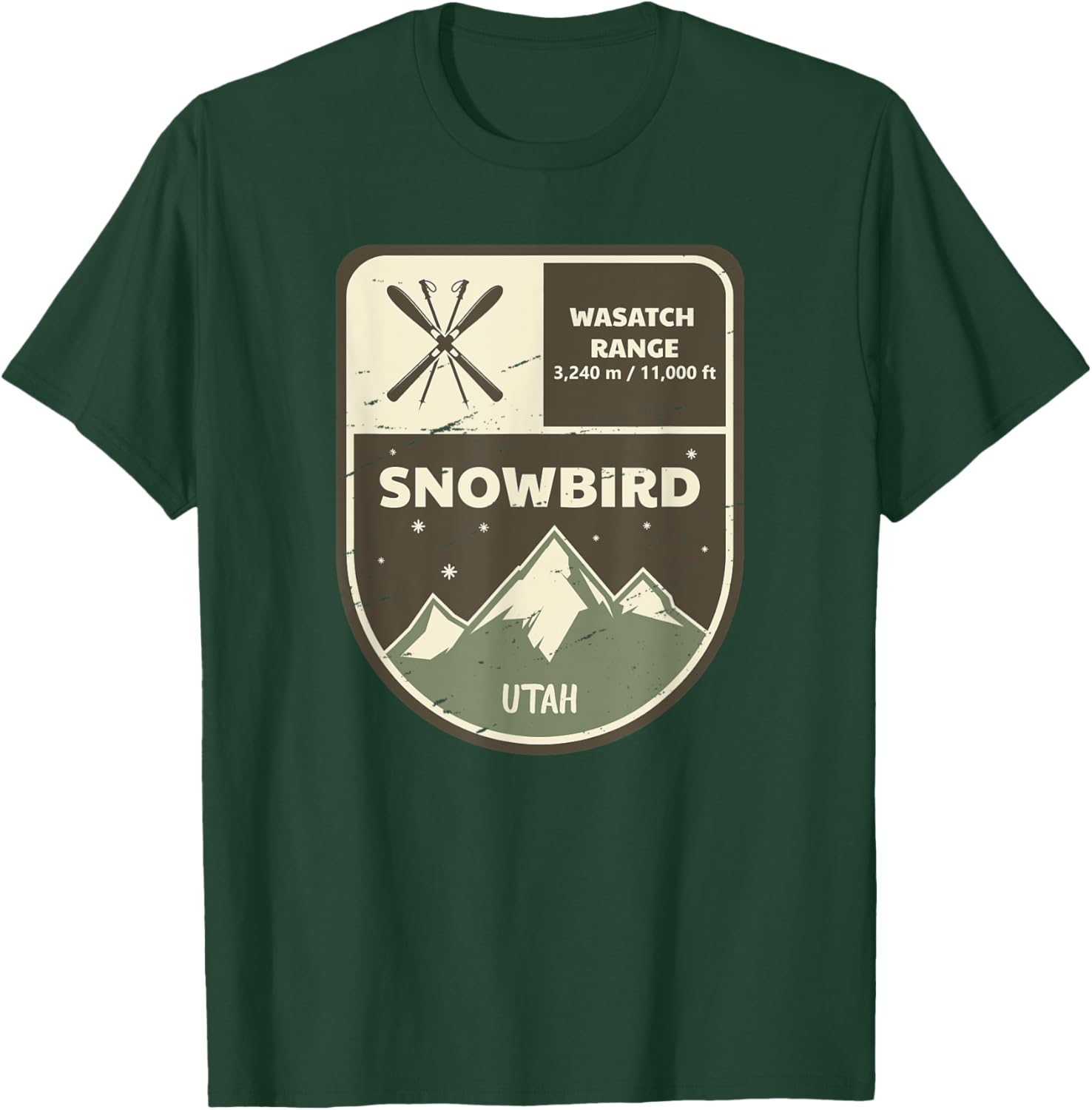 Snowbird Wasatch Range Utah Vintage T-Shirt - T-Shirt | Forest