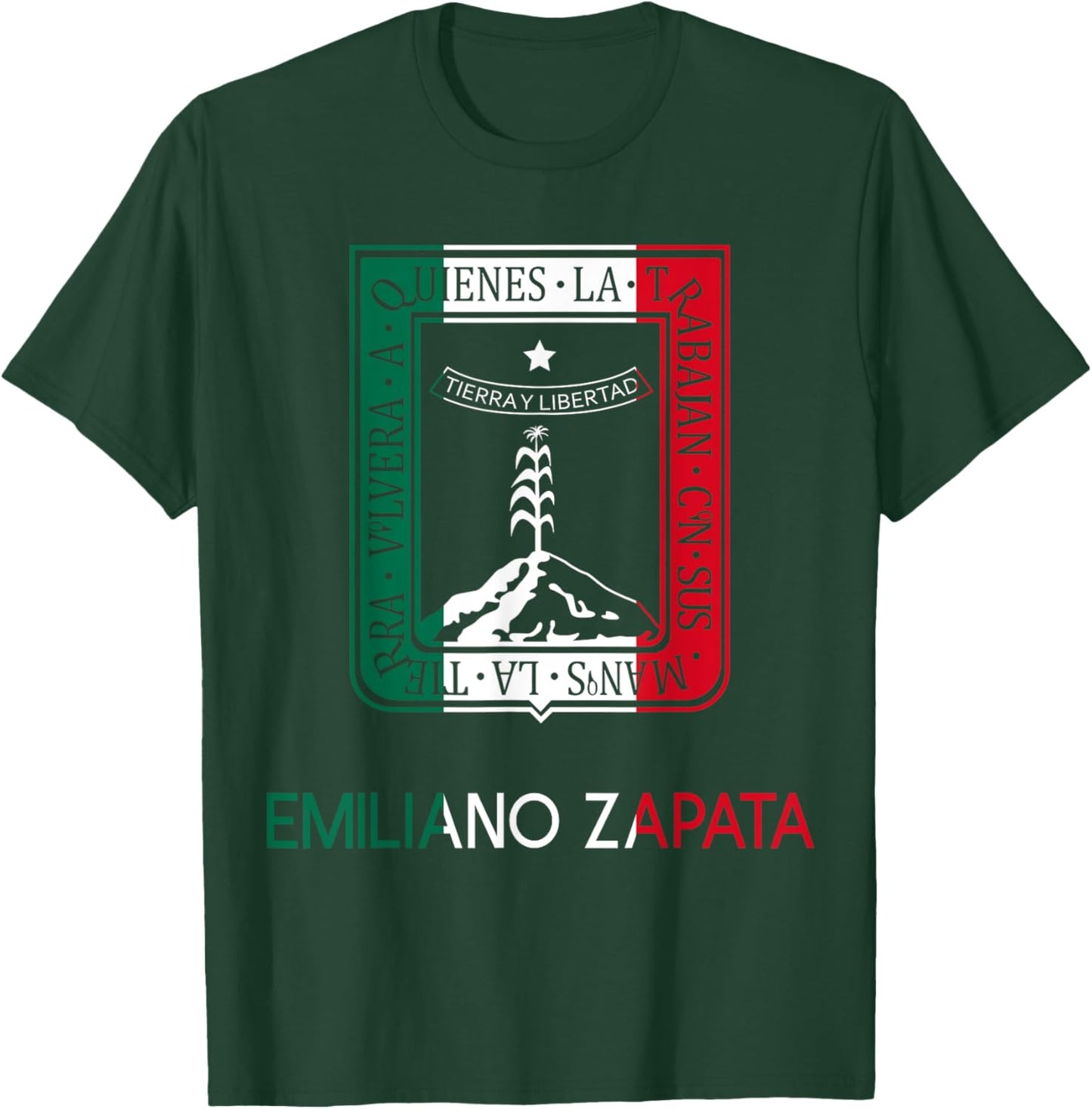 Emiliano Zapata Morelos Estado De Mexico Escudo Eagle Aguila T-Shirt - T-Shirt | Forest
