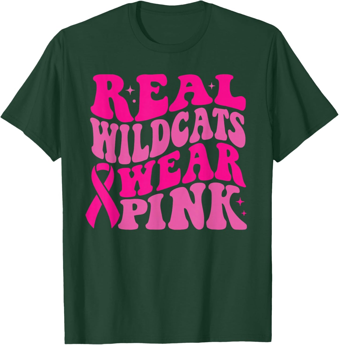 Real Wildcats Wear Pink Breast Cancer Awareness T-Shirt - T-Shirt | Forest