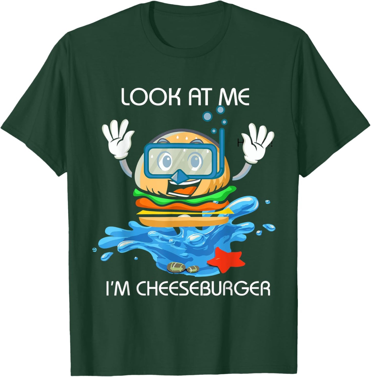Cheeseburger - French Fry & Hamburger Lovers Food - Swimming T-Shirt - T-Shirt | Forest