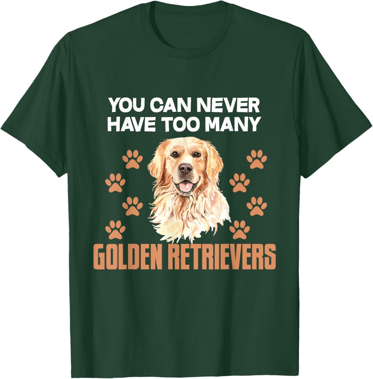 Funny Golden Retriever Dog Head Men Women Girls Kids T-Shirt - T-Shirt | Forest