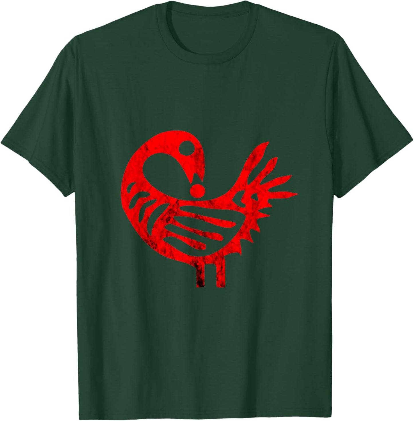 Sankofa Afrocentric Adinkra Red African Symbol Bird T-Shirt - T-Shirt | Forest