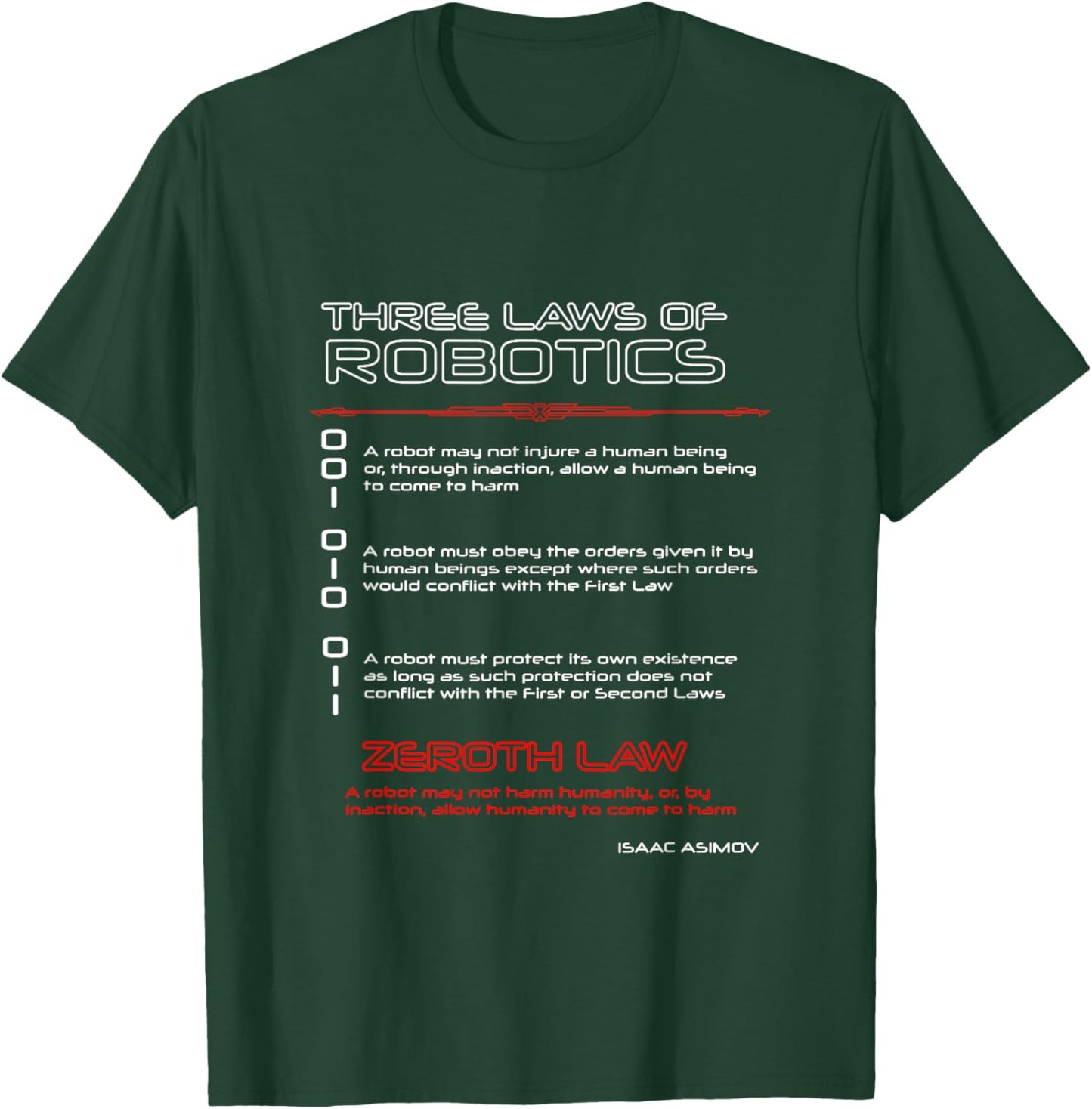 Three Laws of Robotics & the Zeroth Law T-Shirt - T-Shirt | Forest