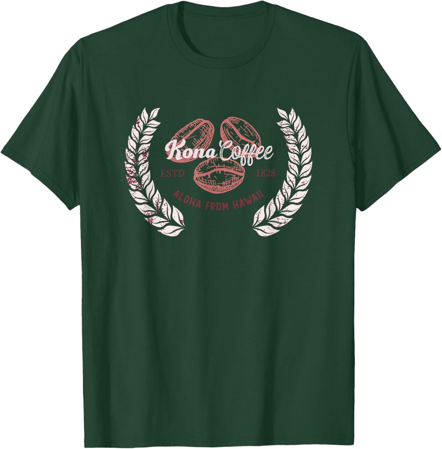 Kona Coffee Hawaii Designed by Hulave Hawaii T-Shirt - T-Shirt | Forest