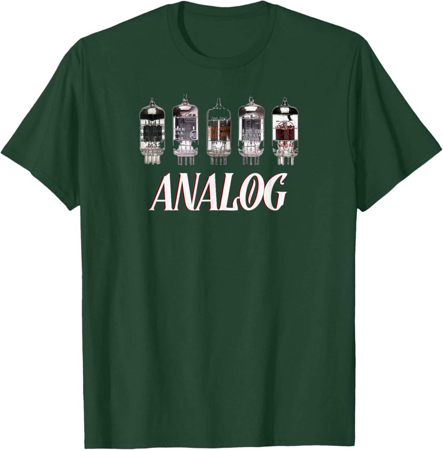 Analog Vacuum Tubes Retro Aesthetic Audio Design T-Shirt - T-Shirt | Forest
