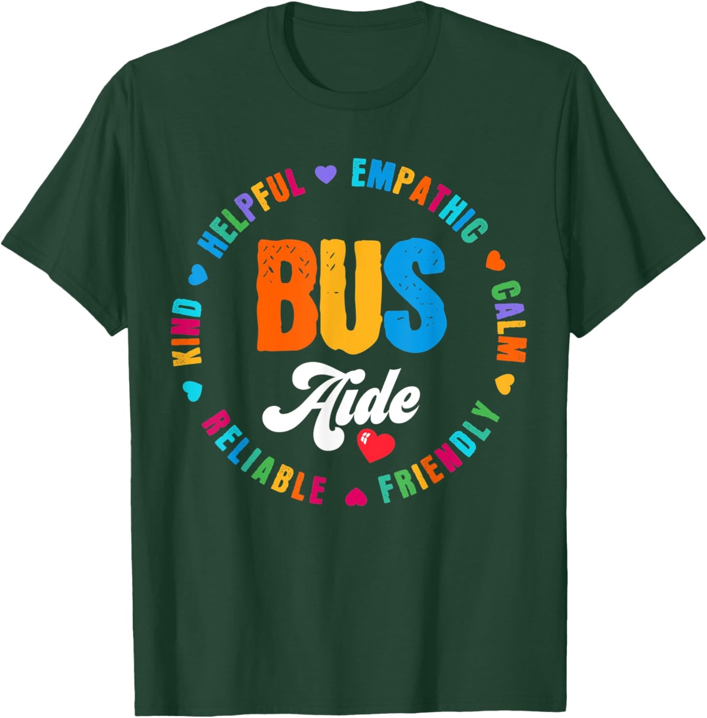 Bus Aide Matching Group Squad Back to School For Bus Team T-Shirt - T-Shirt | Forest