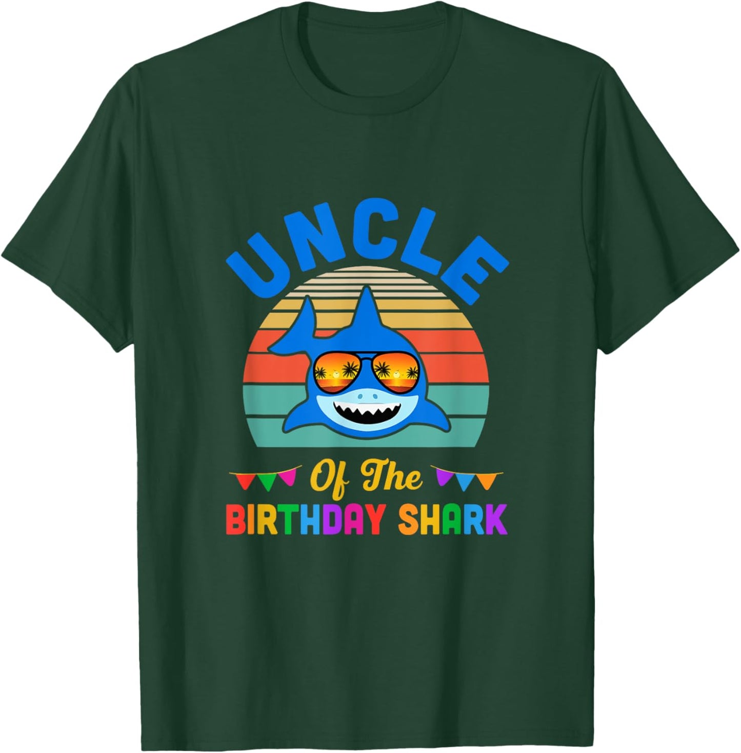 Uncle Of The Shark Birthday Uncle Matching Family T-Shirt - T-Shirt | Forest
