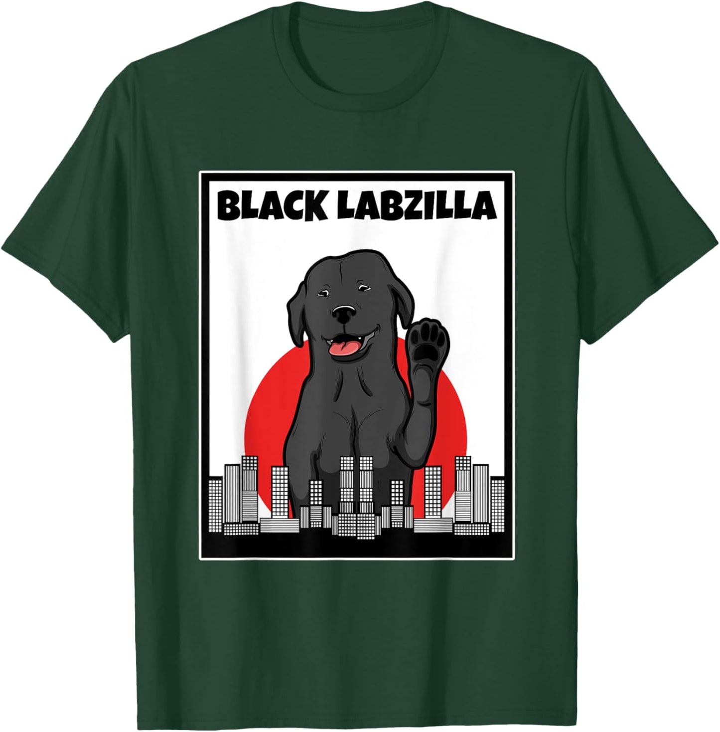Black labzilla | Funny Lab Labrador Retriever Dogs Trendy T-Shirt - T-Shirt | Forest