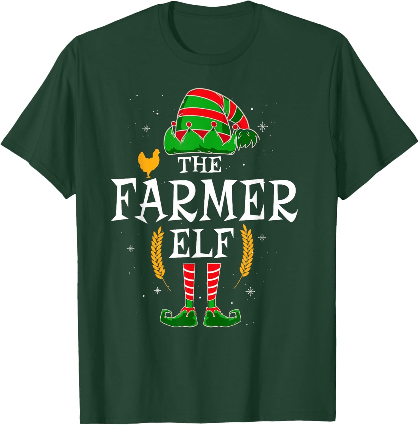 The Farmer Elf Group Matching Family Christmas Farm Funny T-Shirt - T-Shirt | Forest