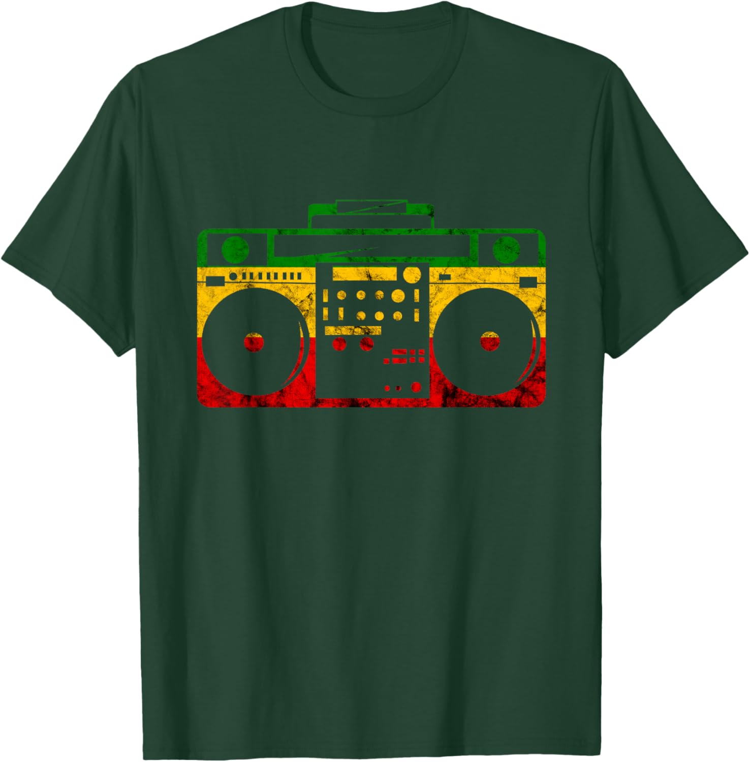 Rastafari Boombox Reggae Music Box Hippie Reggae Music T-Shirt - T-Shirt | Forest