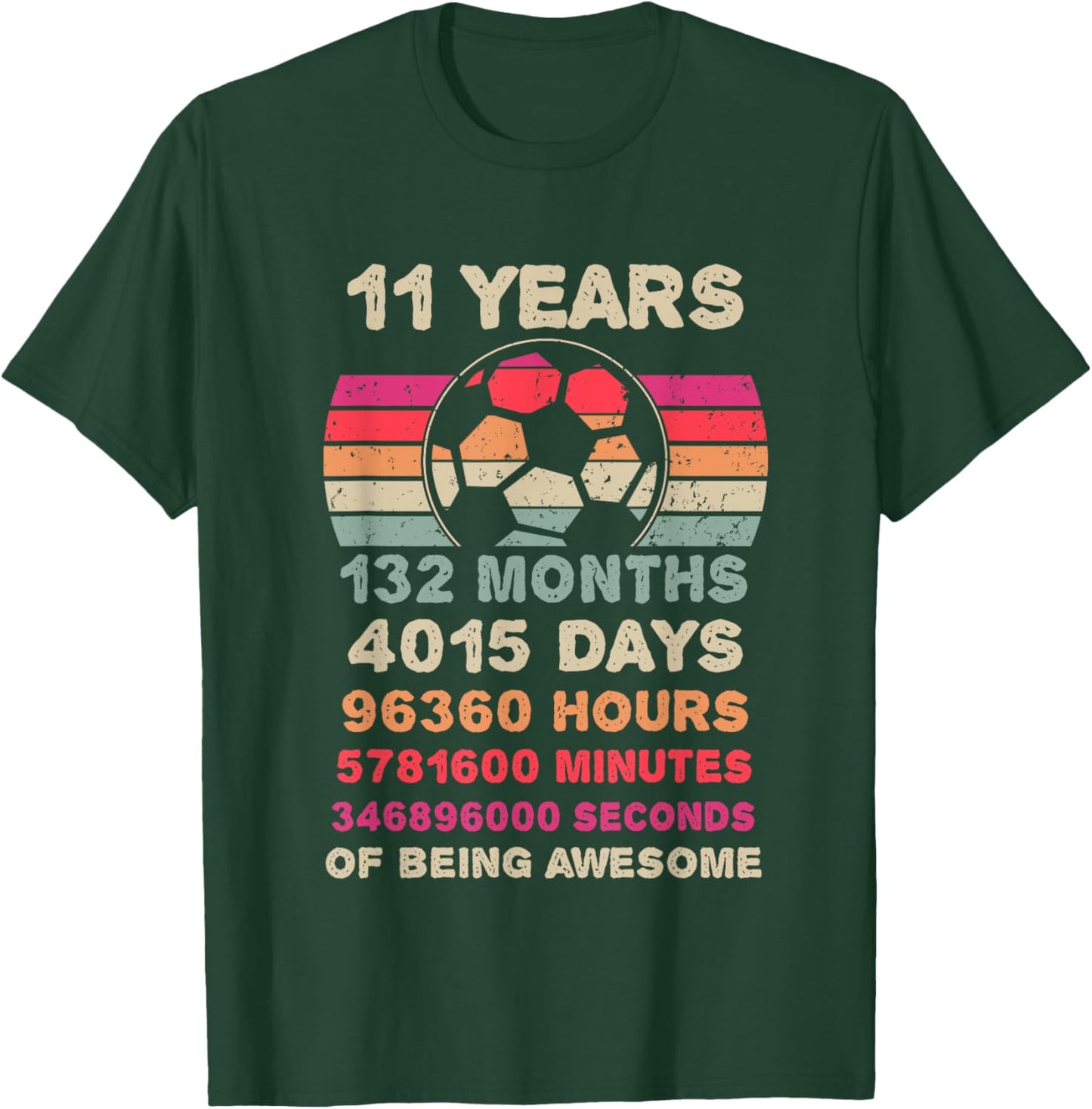 11 Year Old Soccer Birthday Eleventh 11th Birthday Boy Girl T-Shirt - T-Shirt | Forest