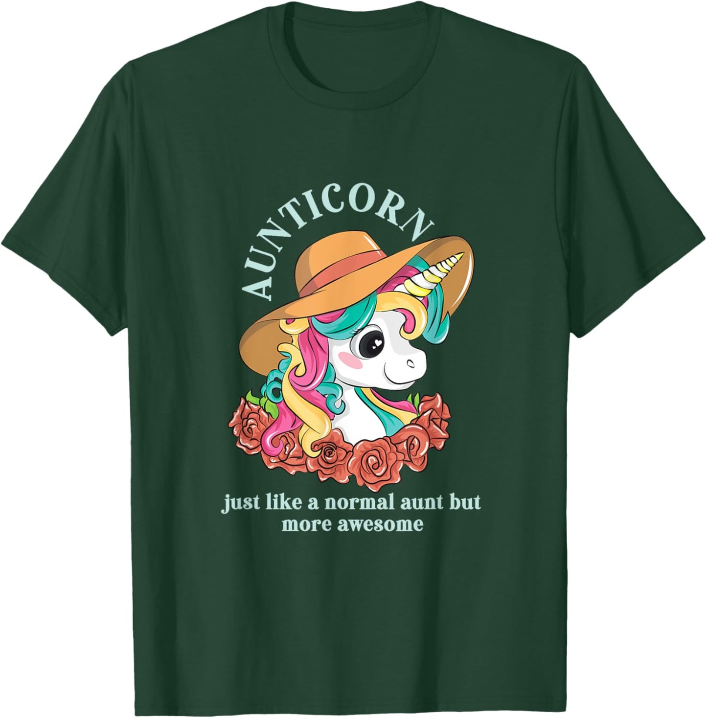 Aunticorn Aunt Unicorn Auntie Niece Nephew Sister Mom Uncle T-Shirt - T-Shirt | Forest