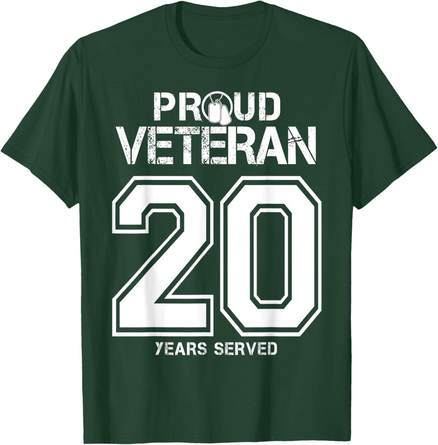 20 Years Served Army or Army National Guard Military Veteran T-Shirt - T-Shirt | Forest