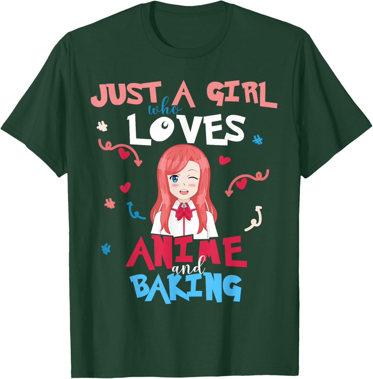 Anime Women Teen Girl Who Loves Baking T-Shirt - T-Shirt | Forest