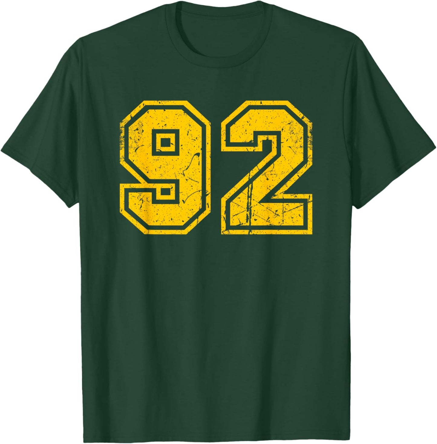 Vintage Yellow Sports Team Number 92 T-Shirt - T-Shirt | Forest